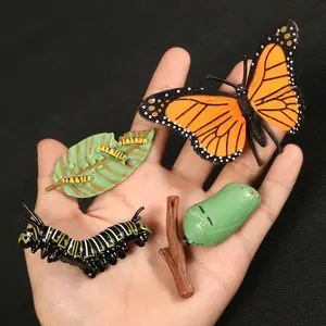 2021 kupu-kupu, Ladybu Chicken Life Cycle Figurine Model plastik simulasi hewan pertumbuhan siklus pendidikan mainan anak-anak