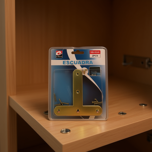 Escuadra T-Shaped Angle Iron 100x100mm 2Pcs For Cabinet Hardware - Product Image 3