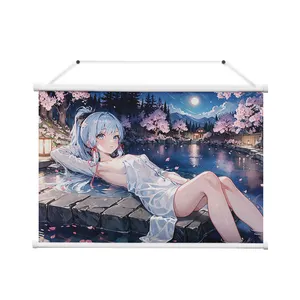 Anime Genshin Impact Wall Scroll Hang Poster ganyu/Ayaka Kamisato/raiden shogun/keqing Home Decor Art Hanging Painting Picture T