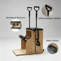 Silla de Pilates de Madera de Arce para Ejercicios, Estable, para Clases Privadas, Equipo Multifuncional Comercial para Entrenamiento en Interiores y en Casa