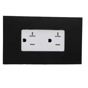 Panel CNC de aluminio tipo 118, interruptor y enchufe de pared estándar de EE. UU., 110V, 220V, 16A, 50/60Hz, toma de corriente multifunción de 3 pines