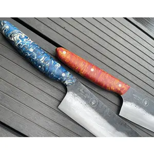 Специальные ручки шеф-повара Новый дизайн красочные ручки для кухонных ножей-эпоксидный Тип