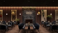 Conception de restaurant moderne haut de gamme, comptoir de bar personnalisé pour restaurant, ensemble table et chaises en marbre moderne pour bar de restaurant