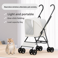 Poussette pliable compacte et légère pour animaux de compagnie, porte-chien et porte-chat avec quatre roues universelles pour les voyages et les promenades