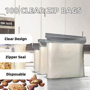 บรรจุภัณฑ์ซิปล็อคแบบใสชนิดโพลีขนาด 0.1 มม. แบบกำหนดเอง  พร้อมซีลกันรั่วแบบซิปพลาสติกใส  LDPE พิมพ์ลายกราเวียร์ - Product Image 2