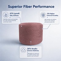 Eco Friendly GRS Certified 61% Lyocell Acrylic Nylon Blend Dyed Z Twist Knitting Yarn for Summer Women Dresses Abundant Stock