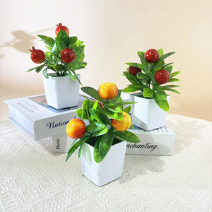 Bonsái de Frutas Artificiales de 9.6 Pulgadas, Granada, Naranja, Limón, Decoración para el Hogar, Sala de Estar, Año Nuevo - Product Image 2