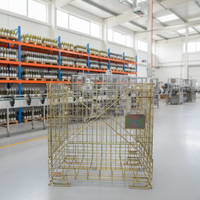 Conteneurs pliables en treillis métallique robustes et efficaces avec roues, capacité OEM de 1000 kg pour utilisation en supermarché ou en entrepôt