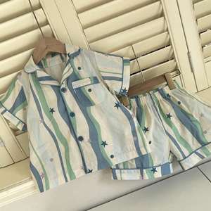 Pyjamas d'été pour enfants mince bébé chemise de nuit en coton garçons Homewear Shorts ensemble de vêtements deux pièces pour filles - Product Image 4
