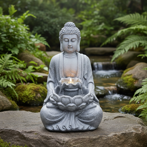 <span class=keywords><strong>Fontaine</strong></span> de <span class=keywords><strong>jardin</strong></span> <span class=keywords><strong>zen</strong></span> Bouddha en résine avec lumières LED, design étanche - Product Image 1