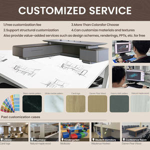 2 व्यक्ति वाणिज्यिक उपयोग के लिए xinda क्लैवर ठोस लकड़ी टिकाऊ आधुनिक मॉड्यूलर भंडारण कार्यालय डेस्क - Product Image 5