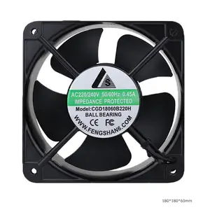 Ventilateur d'extraction avec roulement à billes, dispositif de refroidissement, 180mm, 110v, Ac 18060