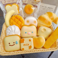 Jouet anti-stress en PU souple en forme de pain, à récupération lente, jouet à presser, croissant, pain grillé, pâtisserie, cadeau pour soulager le stress