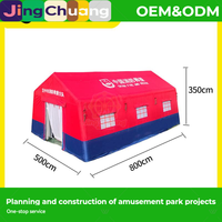 Carpa Sanitaria Inflable Jinglufa para Exteriores, Grande, de Emergencia, para Campamento, con Techo Móvil, para Control de Incendios