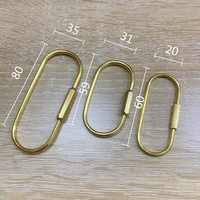 Mousquetons à vis en laiton à formes géométriques, porte-clés robustes en laiton, crochets de porte-clés en laiton massif