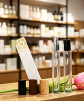 Vente en gros de flacons de parfum en verre vides de 10 ml, mini, rechargeables, pour voyage, avec vaporisateur à vis, couleur personnalisée