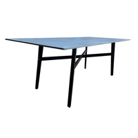 Meubles de salle à manger OEM dessus en marbre artificiel table à manger rectangulaire en pierre personnalisée