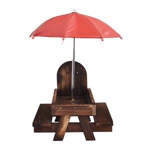 Comedero de madera para ardillas y chipmunks con soporte para mazorcas de maíz, mesa minimalista para pájaros silvestres y estación de frutos secos para exteriores - Product Image 4