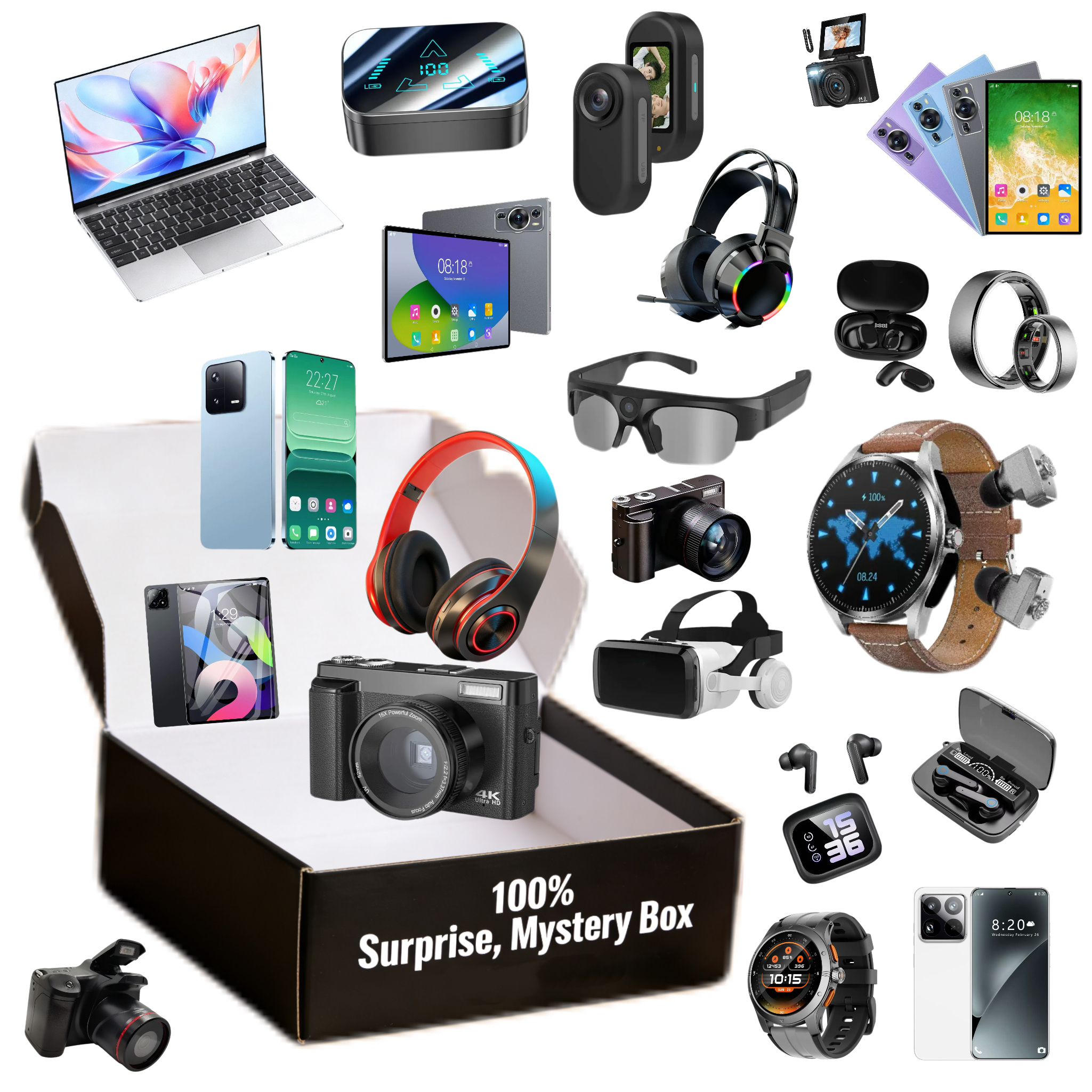 <strong>2025</strong> Mystery Box Hot Selling Latest Earphone Smart Watches 5G Smartphone Exciting Electronics Blind Surprise-High Value Products