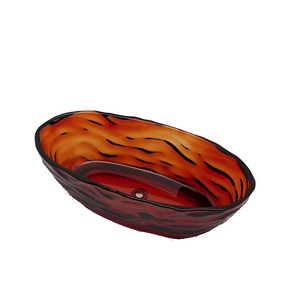 Bañera de resina transparente Cristal de color Hogar Independiente Pequeño Plano Fino Borde Ganso Círculo Bañera - Product Image 5