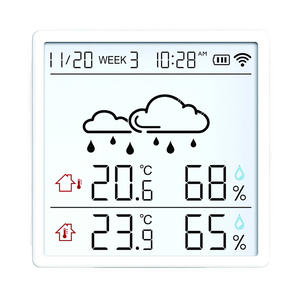Thermo-hygromètre électronique personnalisé avec WiFi, horloge météo, thermomètre d'intérieur pour la température et l'humidité - Product Image 1