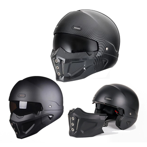 Casque DOT ECE Samurai Black <span class=keywords><strong>Scorpion</strong></span> ABS pour hommes, rétro, intégral, demi-visage, combinaison de casques de moto électriques - Product Image 1