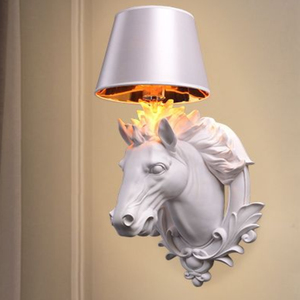 Lámpara de araña con motivo de cabeza de caballo para decoración de sala de estar Ferghana cabeza de caballo sostener vela linterna caballo colgante Luz - Product Image 4