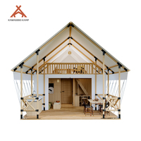 Tente de luxe Kawagebo Kamp (KK) 15,4' x 21,6' en bois pour resort, glamping, safari, hôtel, villa avec salle de bain