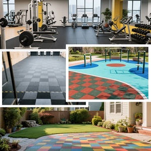 Piso de Goma para Gimnasio de 15mm de Grosor, Tapete de Caucho Compuesto con Superficie de PU Brillante, <span class=keywords><strong>Suelo</strong></span> <span class=keywords><strong>Protector</strong></span> - Product Image 5