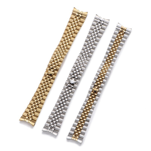 Bracelet de montre intelligente en acier inoxydable 304 respirant, bicolore argent et or rose, avec maillons solides à vis, 13/17/20/21 mm - Product Image 3