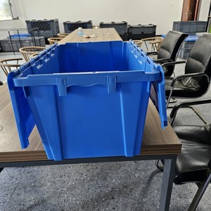 No.6 grande distribution logistique boîte fourre-tout en plastique empilable conteneurs de stockage caisses pour le déménagement - Product Image 5