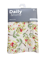 1PC Nappe carrée en tissu géométrique floral en faux lin 100% polyester pour les fêtes en plein air et l'usage domestique