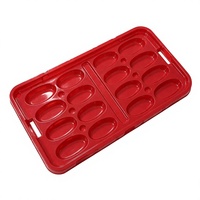 Plateau de transport thermoformé en PET rouge opaque, multi-compartiments, pour le stockage de composants électroniques, taille et épaisseur personnalisées