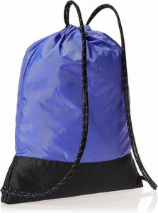 Mochila Promocional de Viaje, Reciclada, Unisex, de Nailon, Bicolor Morado y Negro, de Alta Calidad, con Cordón Ajustable - Product Image 2