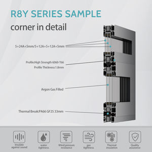 شهادة NFRC إمالة وتحويل نوافذ وأبواب الألومنيوم خفف من الزجاج العازل الحراري استراحة - Product Image 6