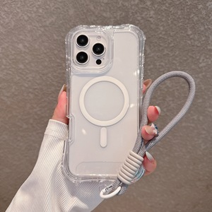 Coque de téléphone magnétique transparente avec cordon pour iPhone 17 Pro Max, Housse antichoc multifonctionnelle pour IP 12 13 14 15 16 17 - Product Image 6