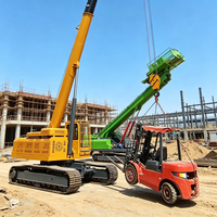 Grue araignée compacte professionnelle de 5 tonnes avec stabilisateurs hydrauliques pour opérations en espace limité