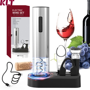 Ensemble d'accessoires pour vin rechargeables en acier inoxydable, coffret cadeau, ouvre-bouteille automatique, ouvre-bouteille électrique - Product Image 1