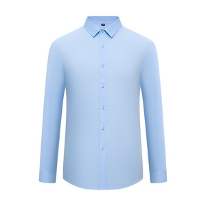 Camicia in fibra di bambù camicia a maniche lunghe tinta unita elastico non stiratura <span class=keywords><strong>professionale</strong></span> camicia monopetto - Product Image 1