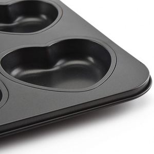 Custom Wholesales High Temperature Resistance Pastry <b>Tray</b> Carbon Steel Bakeware 6 Cups Heart Shape <b>Non</b> <b>Stick</b> <b>Baking</b> Pan - Product Image 6