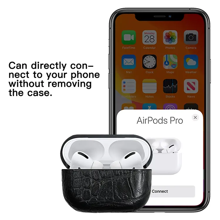 Capa protetora para fones de ouvido apple airpods pro, case de couro para airpods pro, design criativo, novo, 2021