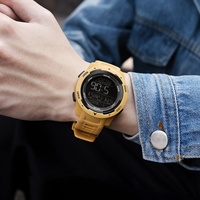 Jam Tangan Digital Sport Pria SMAEL 8105 Stopwatch Alarm Tahan Air 5ATM Kronograf Layar LED Bercahaya untuk Penyelam