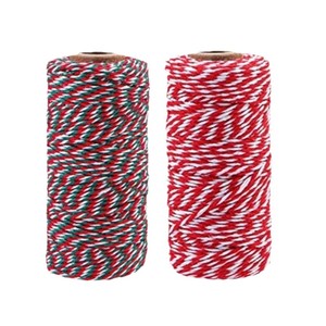 Factory Direct Zweifarbiges Baumwoll seil 100m DIY Bastel material Weihnachts geschenk verpackung <span class=keywords><strong>String</strong></span> Thread und Tags - Product Image 5