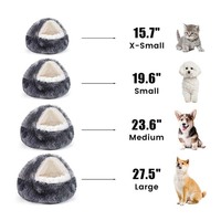 Vente en gros usine Meow Pet Lit orthopédique de luxe pour chien et chat, tailles S à XL, avec capuche, confortable et douillet, lavable, pour l'hiver, en fausse fourrure unie et rembourrage en coton
