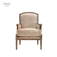 Fauteuil d'appoint de luxe EKAR Vienna |   Fauteuil à fleurs de style américain |   Salon classique avec sièges confortables