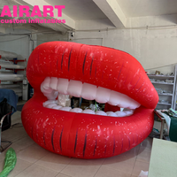 Bouche gonflable décorative pour la Saint-Valentin, lèvres rouges gonflables pour événements festifs