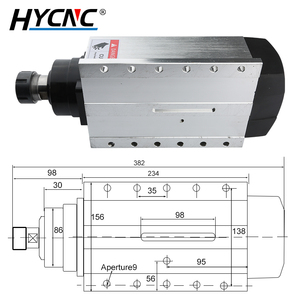 Motor de publicidad para carpintería refrigerado por aire, 6,0kw, ER32 380V, 4 rodamientos de cerámica, fresadora CNC con husillo de brida - Product Image 3
