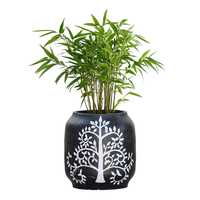 Pot Tanaman Hias Meja Warna Hijau Tua untuk Dekorasi Rumah, Kantor, Ruang Tamu, Bergaya untuk Dekorasi