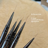 Pena Gambar Garis Seni Kuku Profesional Ultra-halus dengan Tabung Aluminium 5 Batang untuk Mewarnai Garis Bunga