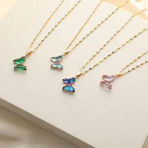 สร้อยคอจี้ผีเสื้อแบบไล่ระดับสีละเอียดอ่อนสร้อยคอทำจากสเตนเลสสตีลยอดนิยม - Product Image 2